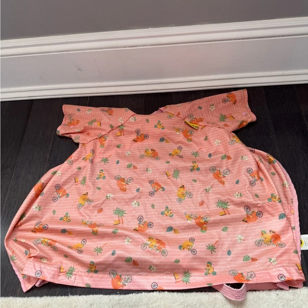 Bibado Pink Kids Bear Full Length Short Sleeve Bibs Toddler Girls - 3 BIBS